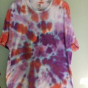 Comfort Colors Tie-dye T-shirt purple orange white XL